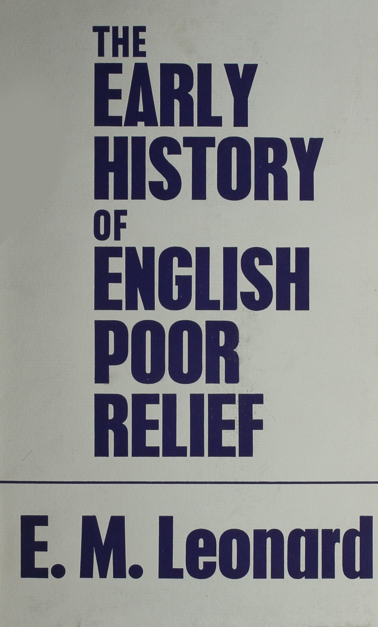 Early History of English Poor Relief Books