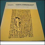 Human Communication: Language and Its Psychobiological Bases - Readings from "Scientific American" Social Sciences