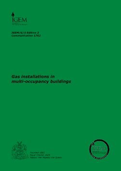 IGE/G/5: Gas in Flats and Other Multi-dwelling Buildings (Safety Recommendations S.) Business, Finance & Career