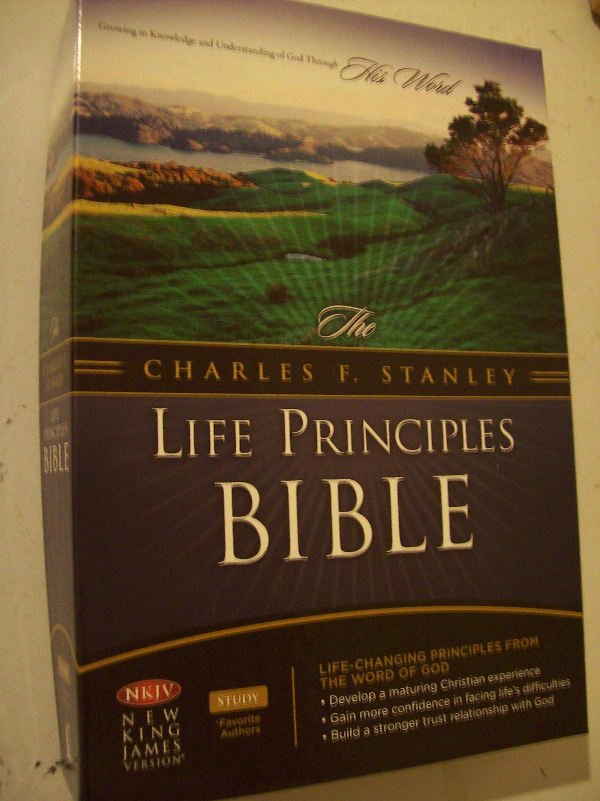The Charles Stanley Life Principles Bible: New King James Version, Black Bonded Leather Religion & Esotericism