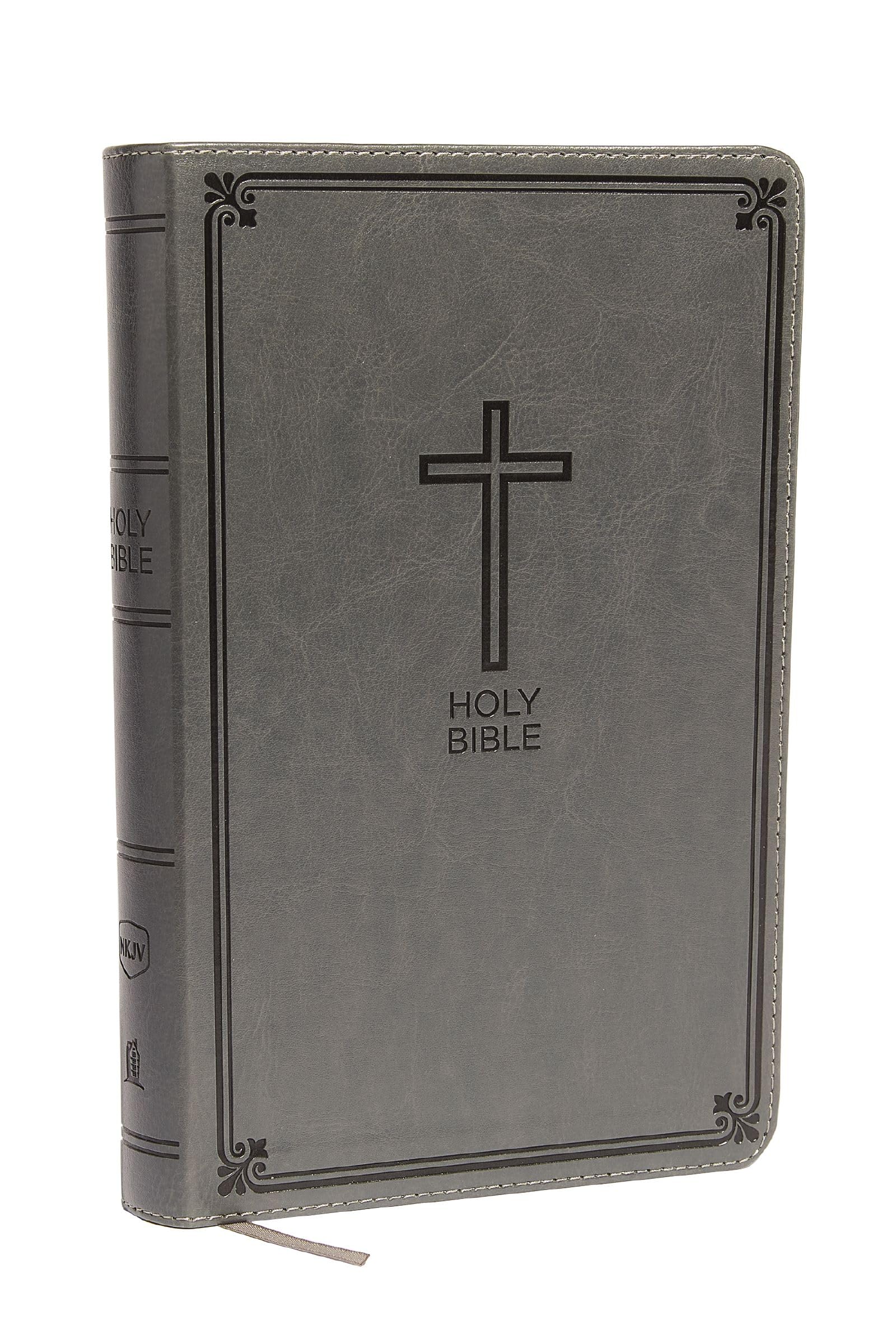 NKJV, Deluxe Gift Bible, Leathersoft, Gray, Red Letter, Comfort Print: Holy Bible, New King James Version Lifestyle