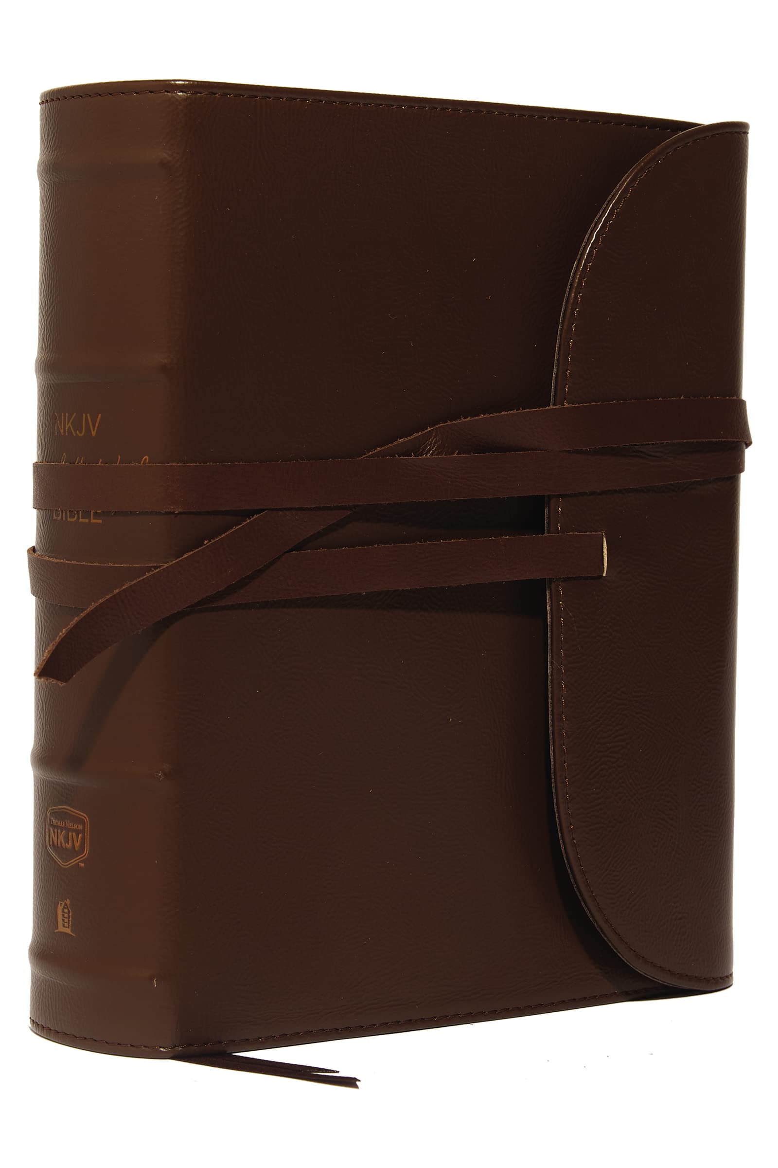 NKJV, Journal the Word Bible, Large Print, Premium Leather, Brown, Red Letter: Reflect on Your Favorite Verses Film, Art & Culture
