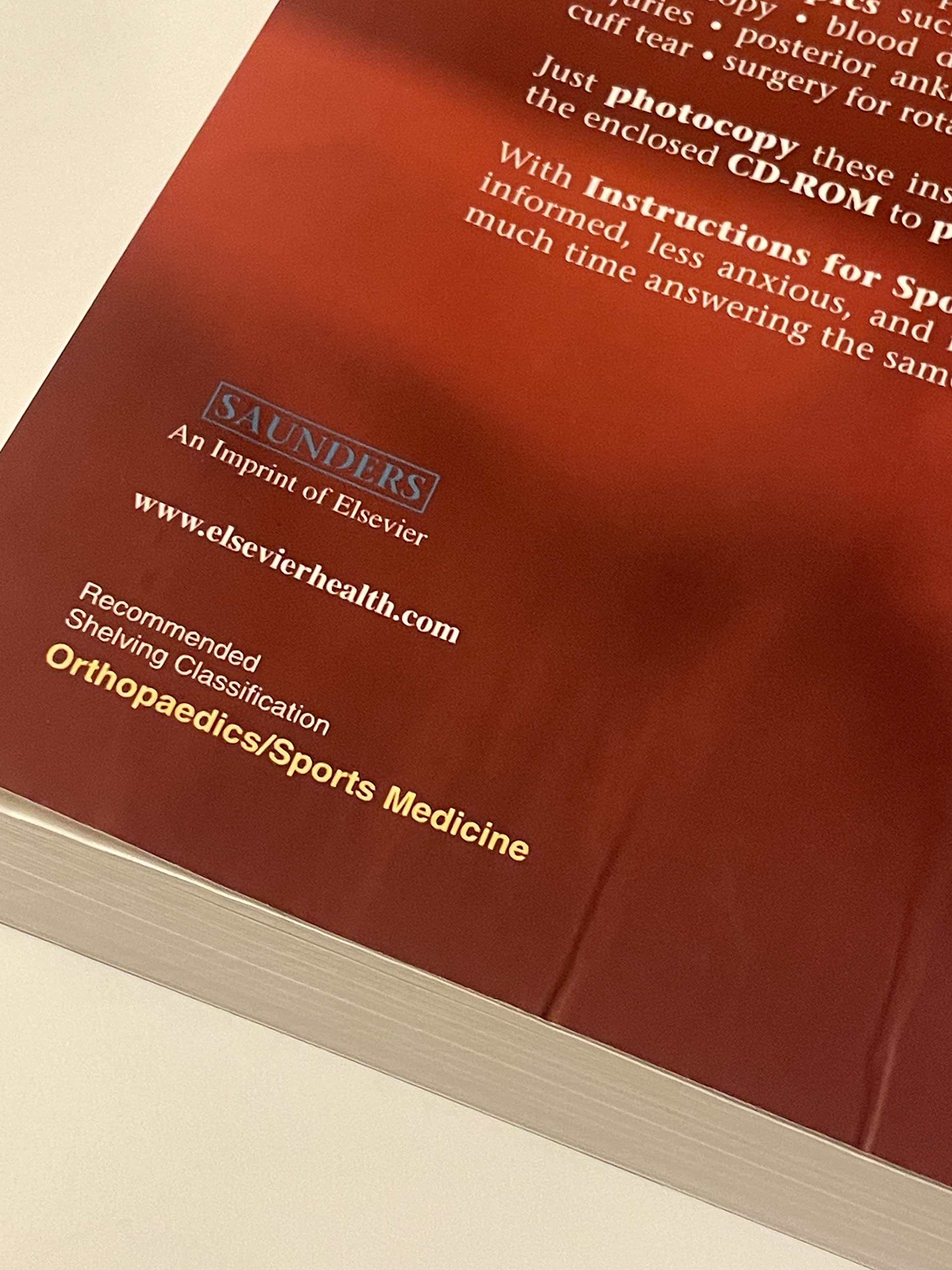 Instructions for Sports Medicine book