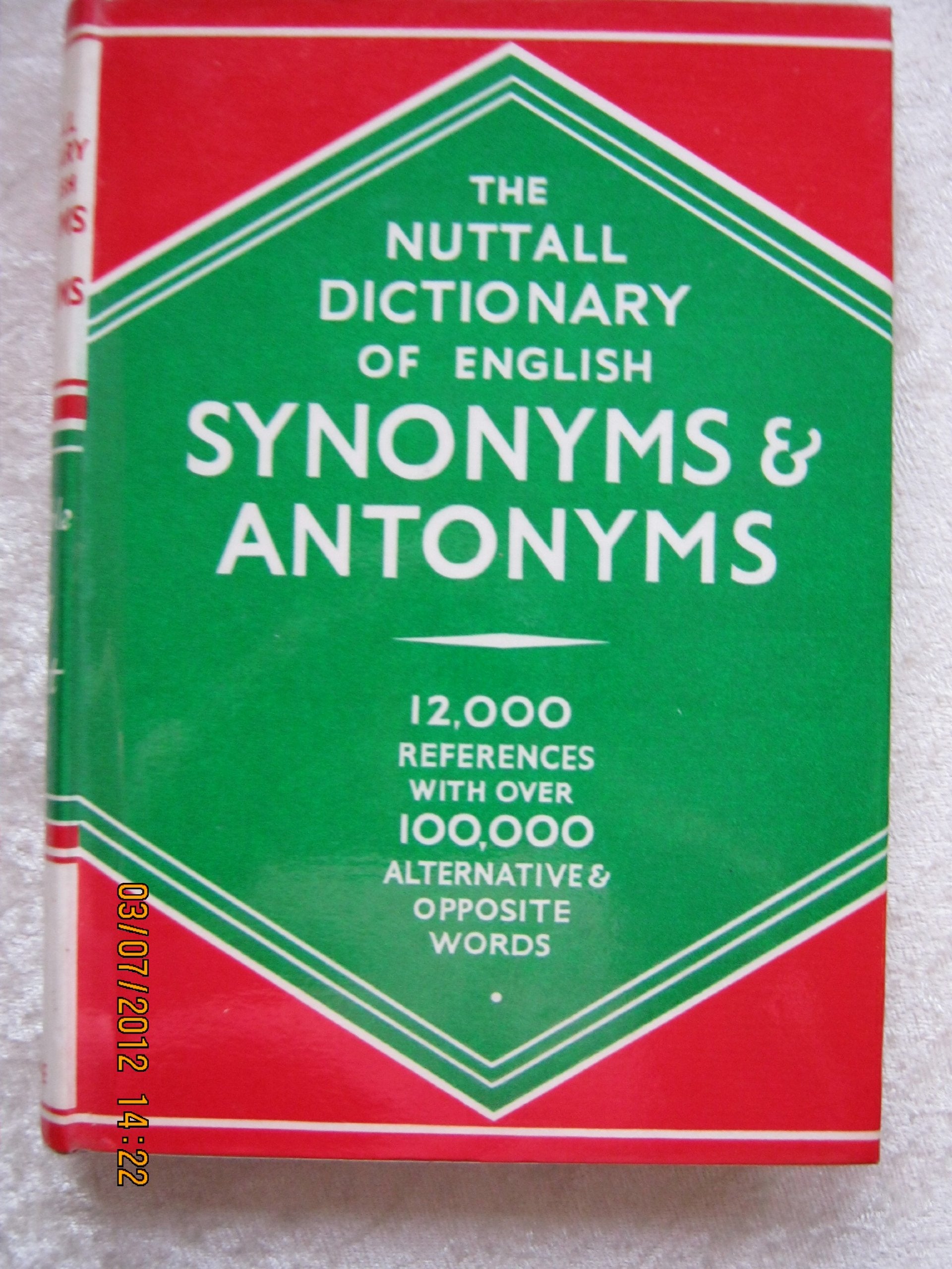The Nuttall Dictionary of English Synonyms And Antonyms Books