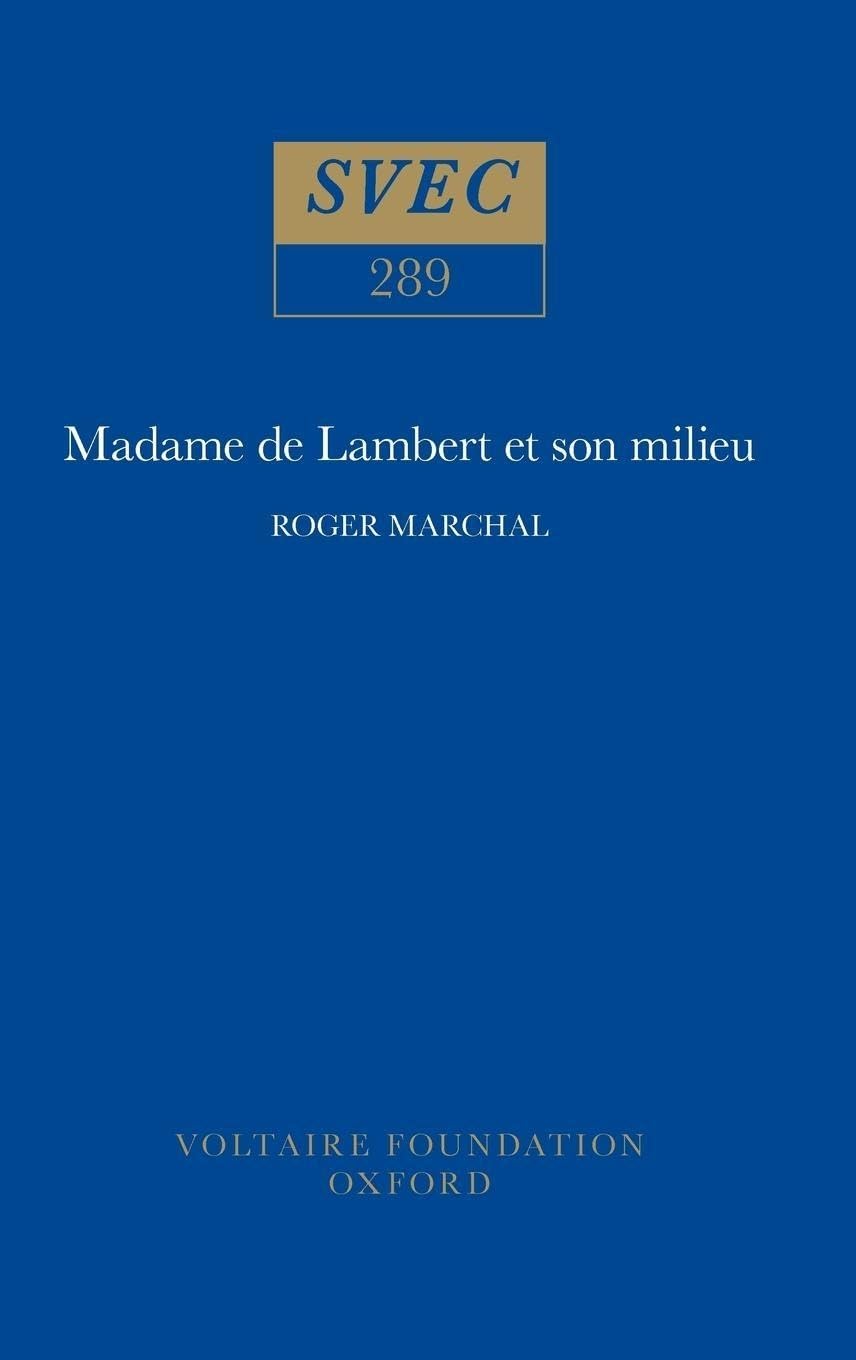 Product Image: Madame de Lambert et son milieu