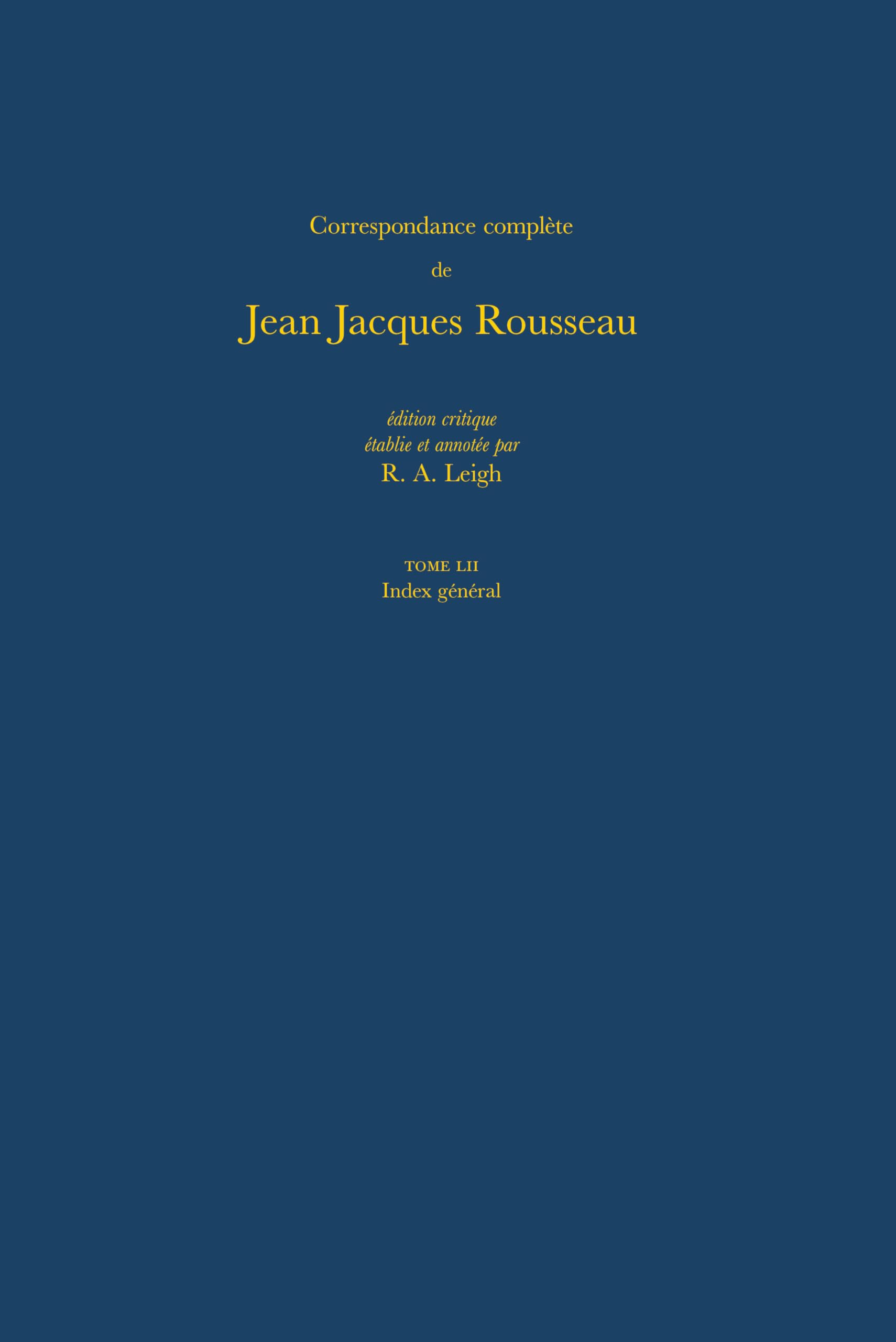 Product Image: Correspondance complète. Vol. 52. Index général