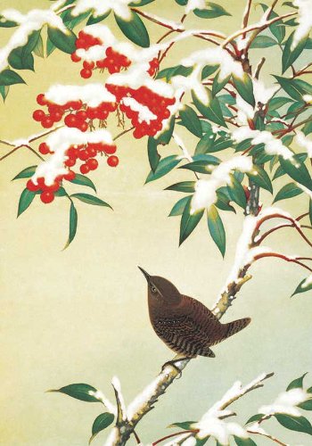Bird on Berry Tree Half Notecards Books