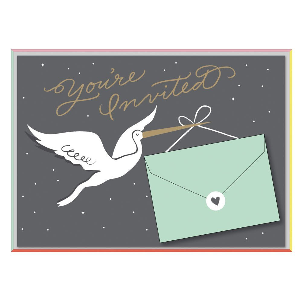 Cheree Berry Stork Stops Here Baby Shower Invite Notecards Lifestyle