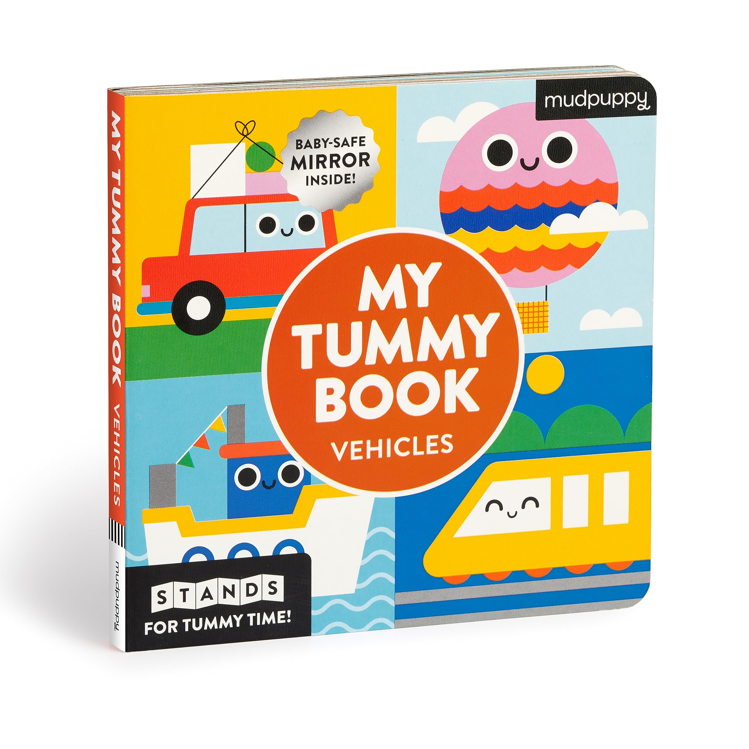 My Tummy Book Vehicles: High-Contrast Fold-Out Book That Stands for Tummy Time, Baby-Safe Mirror Inside! book
