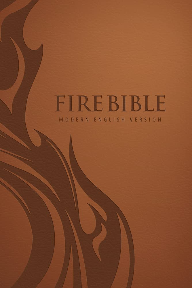 Holy Bible: Mev Fire Bible - Brown Leather-like Cover - Modern English Version Religion & Esotericism