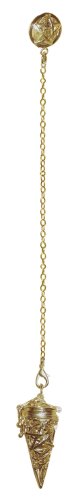 Premium Pagan Pentacle Gold Chamber Pendulum Religion & Esotericism