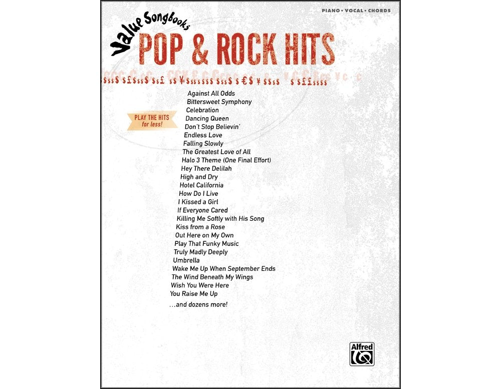 Pop & Rock Hits for Piano/Vocal/Chords (Value Songbooks) Sheet Music