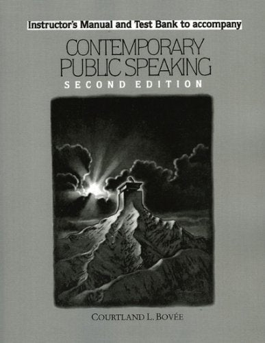 Contemporary Public Speaking: Instructor's Manual Media & Communication