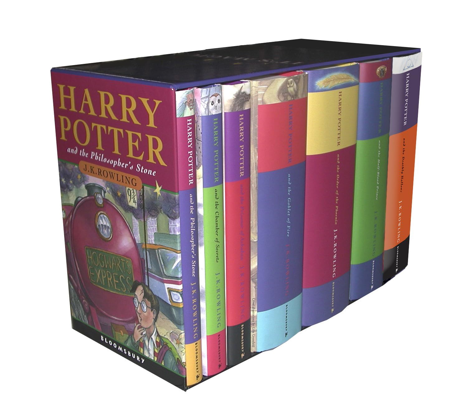 The Complete Harry Potter Collection. Boxed Set. 7 Volumes. Contains: Philosopher's Stone / Chamber of Secrets / Prisoner of Azkaban / Goblet of Fire ... Prince / Deathly Hallows (Harry Potter) Novels & Short Stories