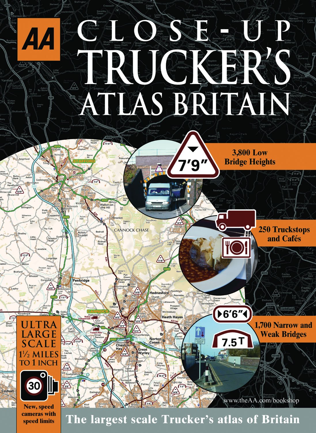 AA Close Up Trucker's Atlas Britain: 3800 Low Bridge Heights, 250 Truckstops and Cafés, 1700 Naroow and Weak Bridges (Aa Atlases and Maps) Leisure, Home & Garden