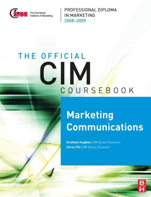 Fill, C: CIM Coursebook 08/09 Marketing Communications Law