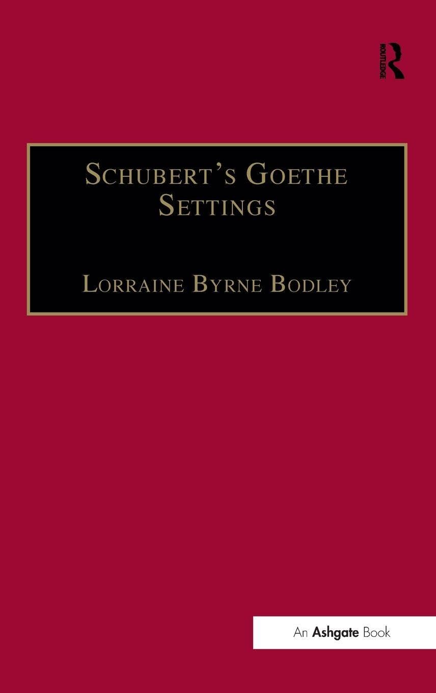 Schubert's Goethe Settings Social Sciences Books