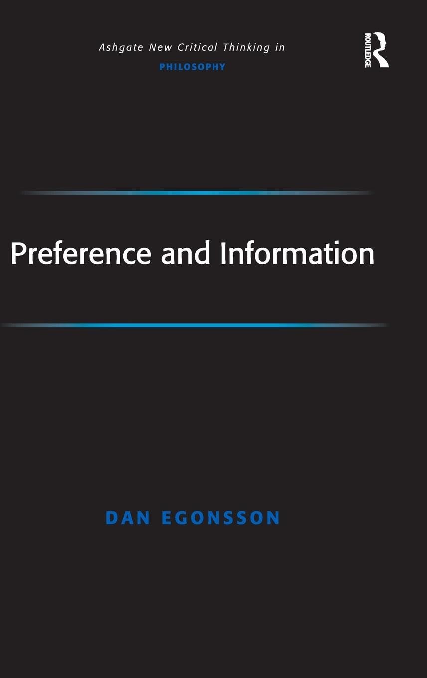 Product Image: Preference and Information (Ashgate New Critical Thinking in Philosophy)