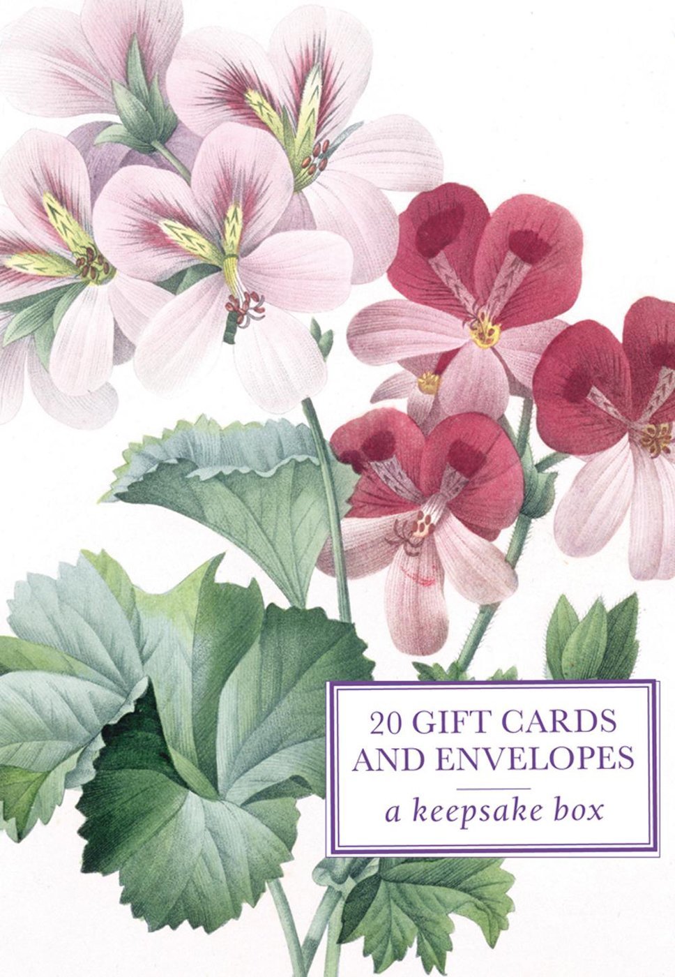 Tin Box of 20 Gift Cards and Envelopes: Redoute Geranium Living & Furnishing