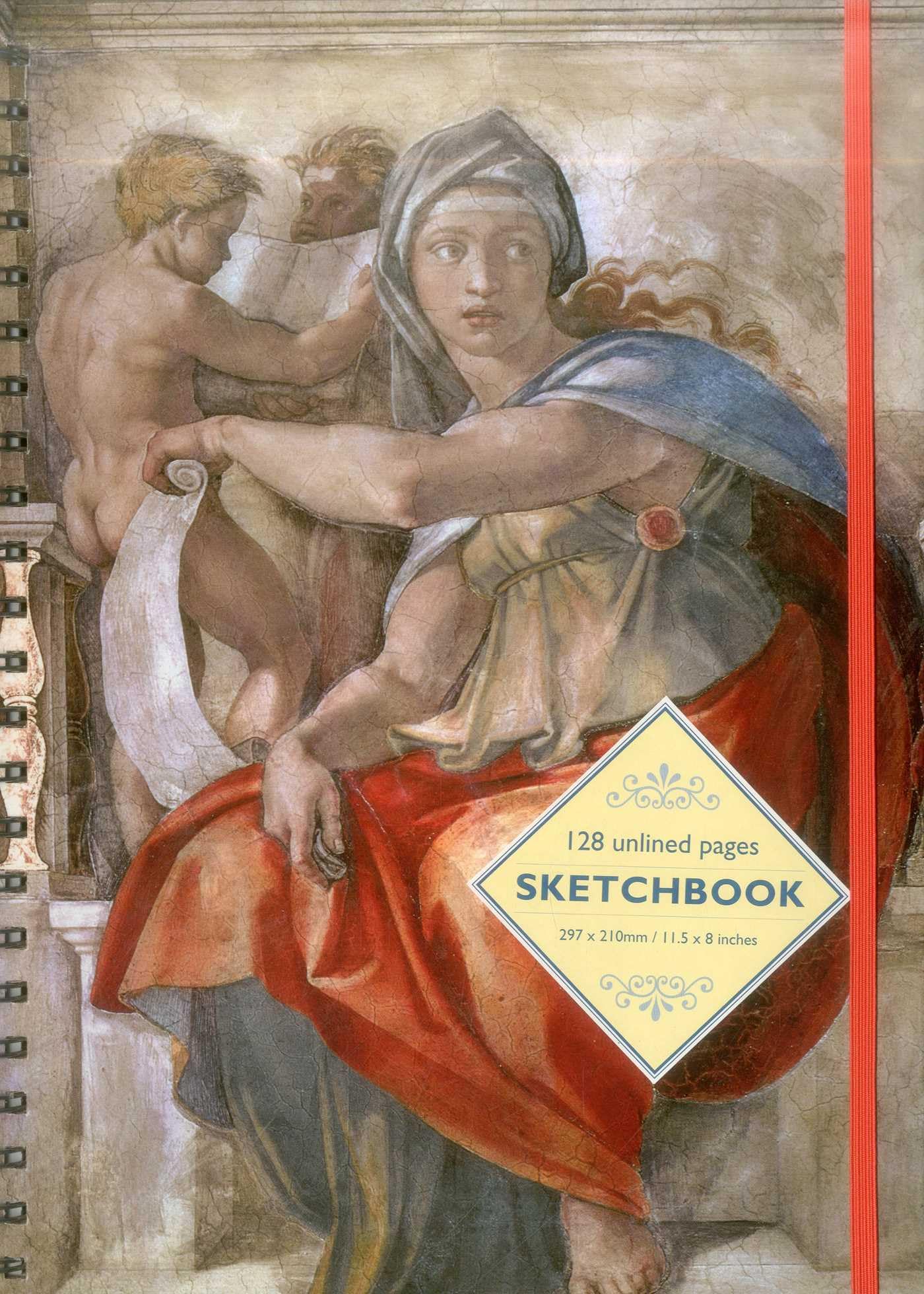 Sketchbook Delphic Sibyl - Michelangelo: 128-page Unlined Pages Books