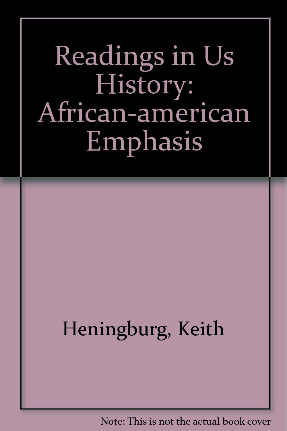 Readings in Us History: African-american Emphasis Social Sciences