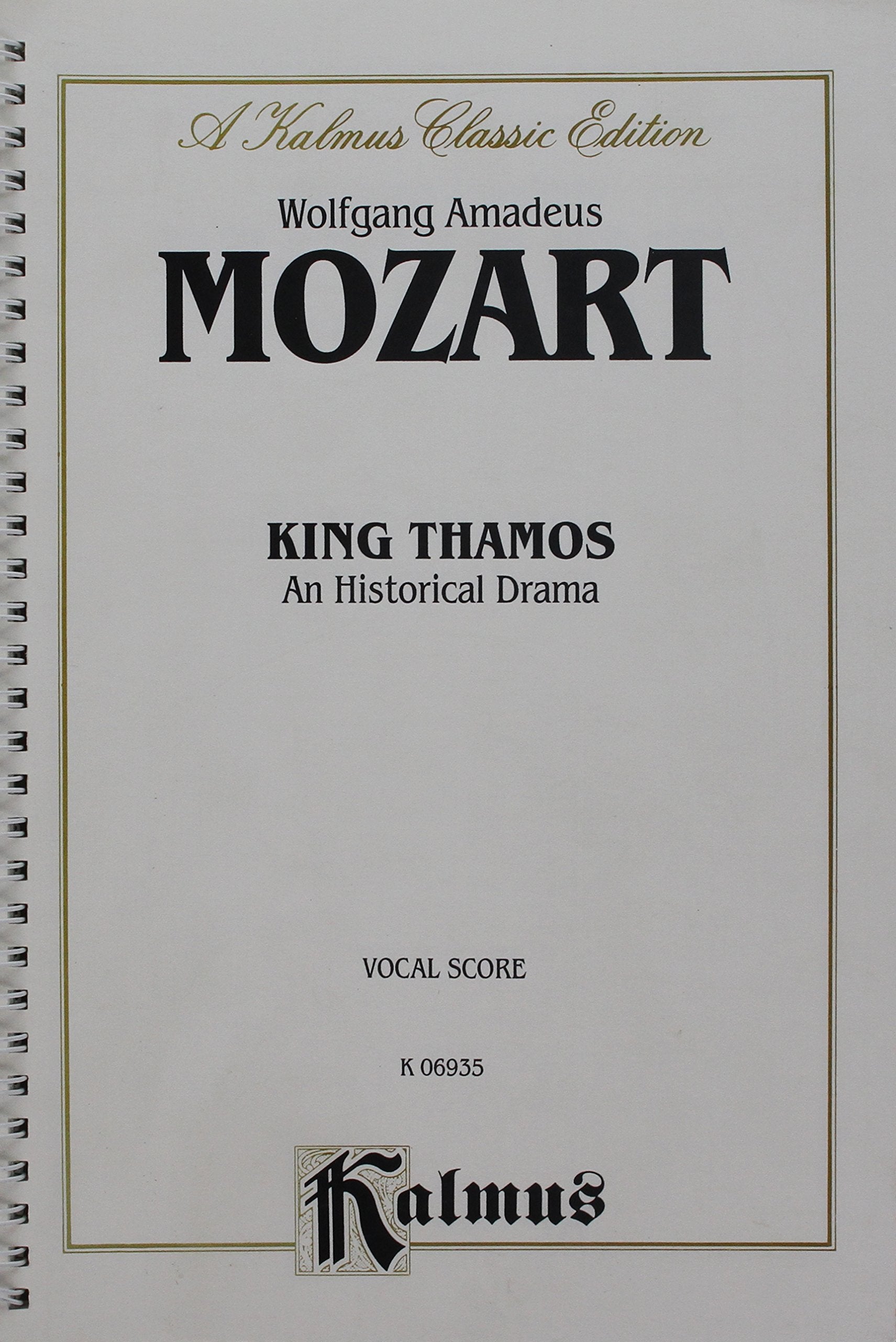 King Thamos: Vocal Score Social Sciences
