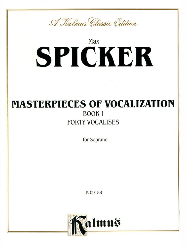 Masterpieces of Vocalization, 40 Vocalises (Kalmus Edition) Sheet Music