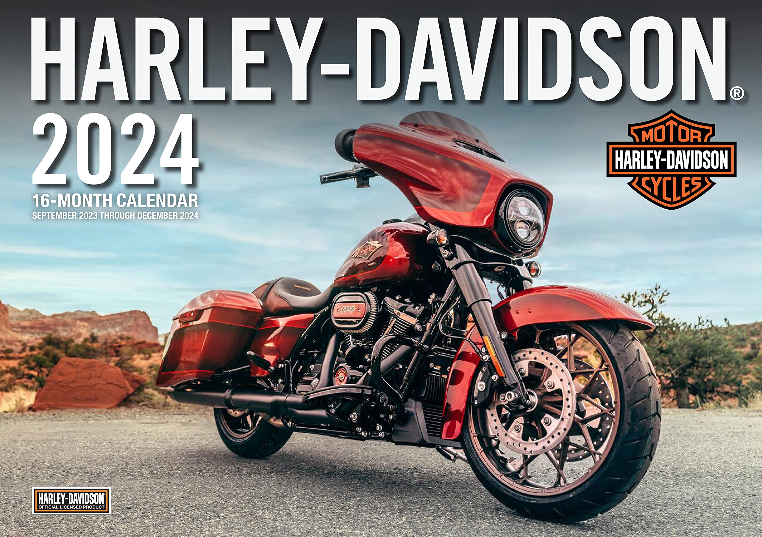 Harley-Davidson 2024: 16-Month 17x12 Wall Calendar - September 2023 through December 2024 Arts & Culture