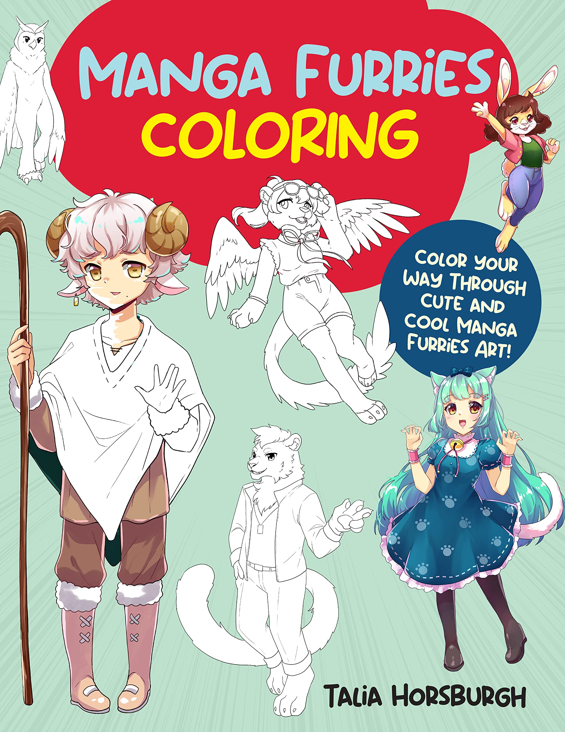Manga Furries Coloring: Color your way through cute and cool manga furries art! (4) (Manga Coloring, Band 4) Manga