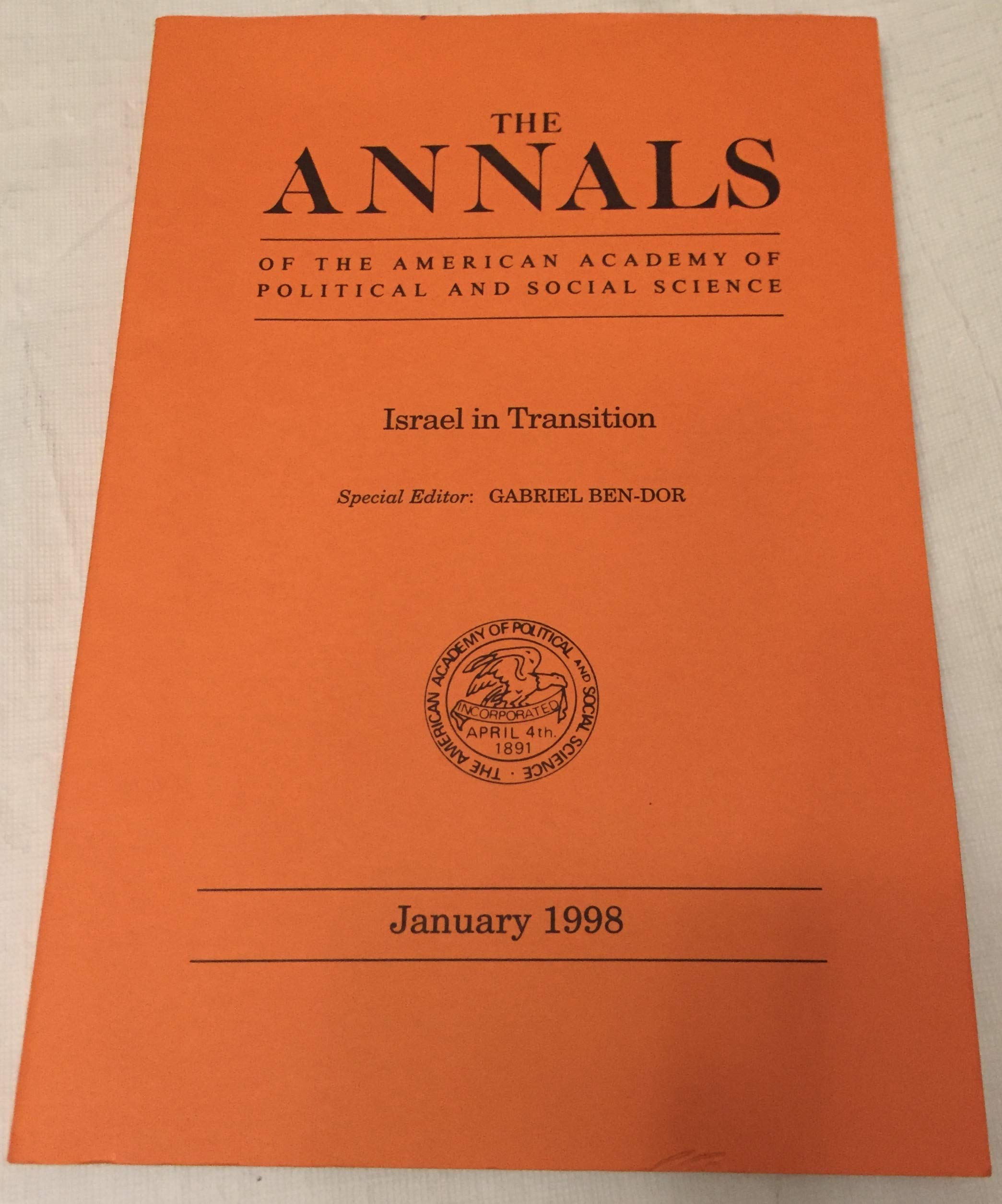 Israel in Transition (Annals of the American Academy of Political & Social Science) Social Sciences