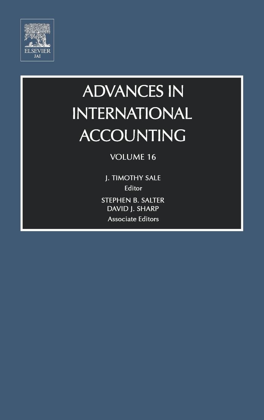 Advances in International Accounting Social Sciences