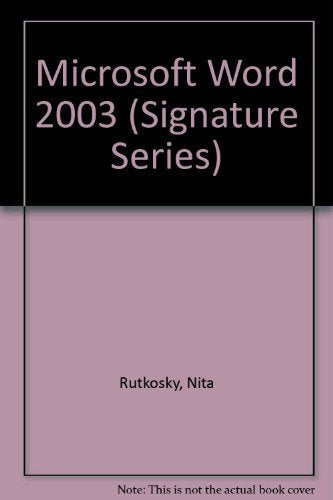 Microsoft Word 2003 (Signature Series) Computer Science