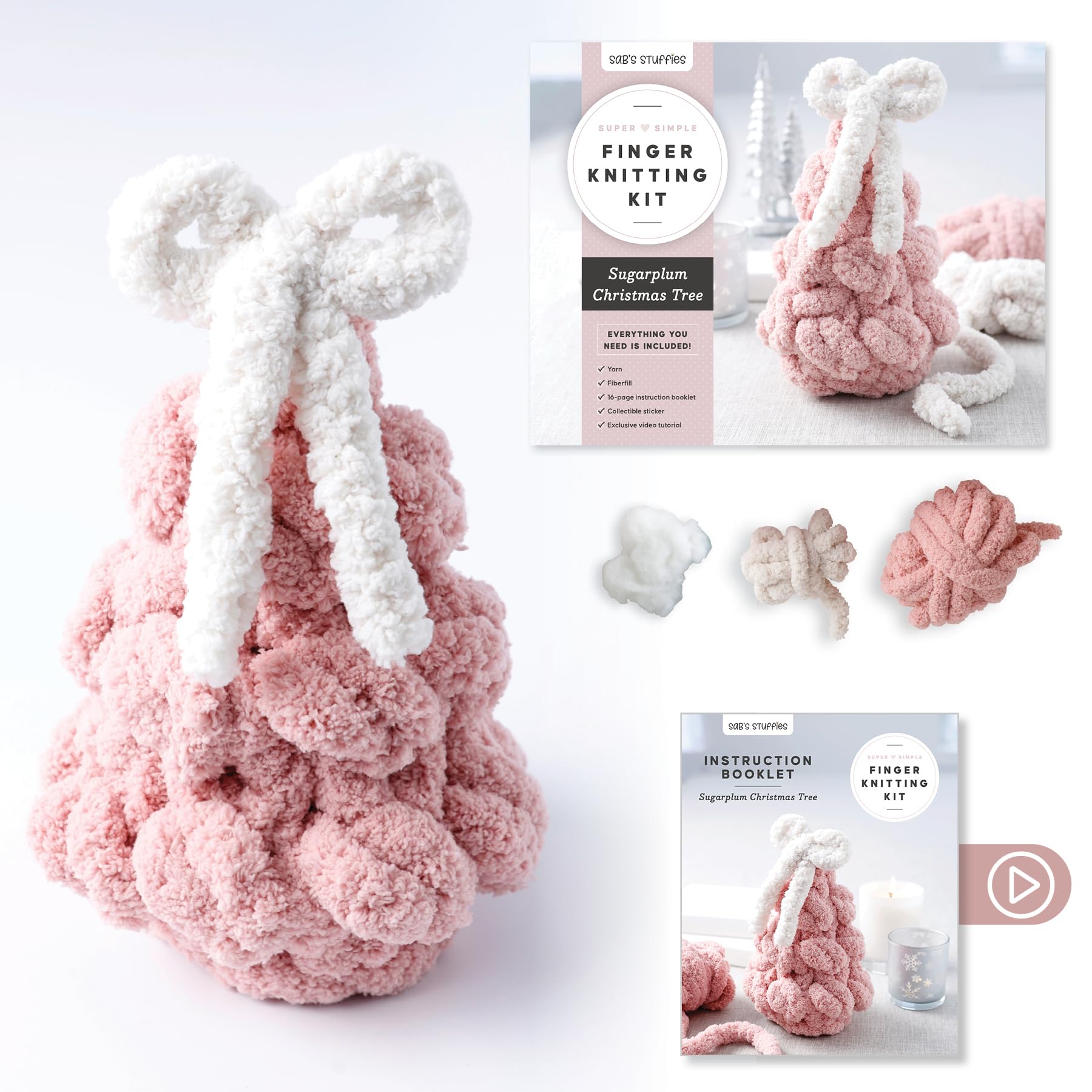 Super Simple Finger Knitting Kit Sugarplum Christmas Tree Hobbies & Crafts
