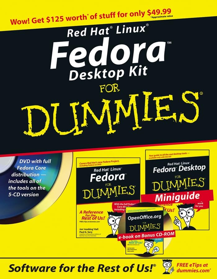 Red Hat Linux Fedora Desktop Kit for Dummies Computer Science