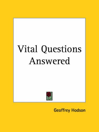 Vital Questions Answered 1959 Religion & Esotericism