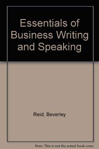 Essentials of Business Writing and Speaking Books