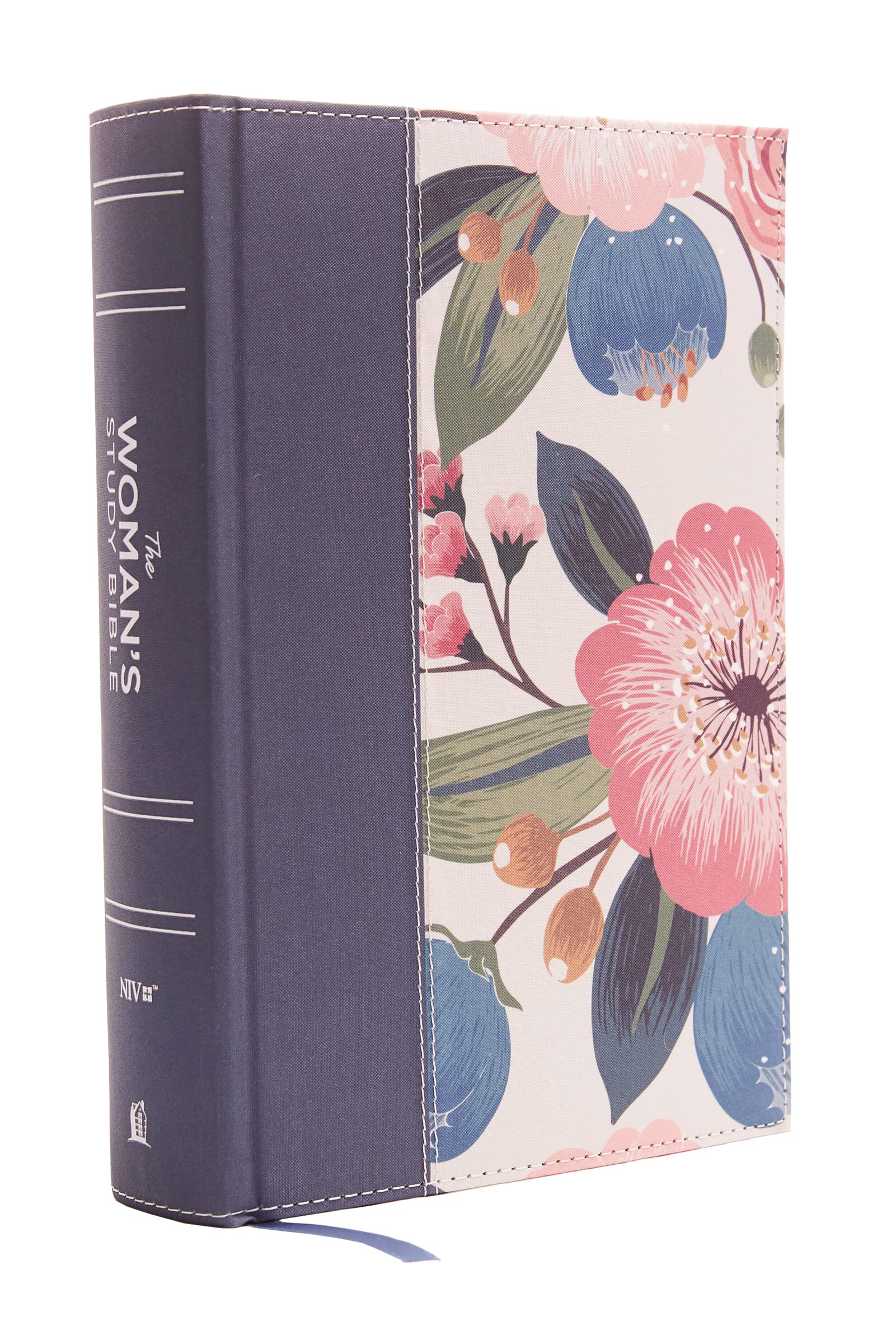 NIV, the Woman's Study Bible, Cloth Over Board, Blue Floral, Full-Color Parents & Children