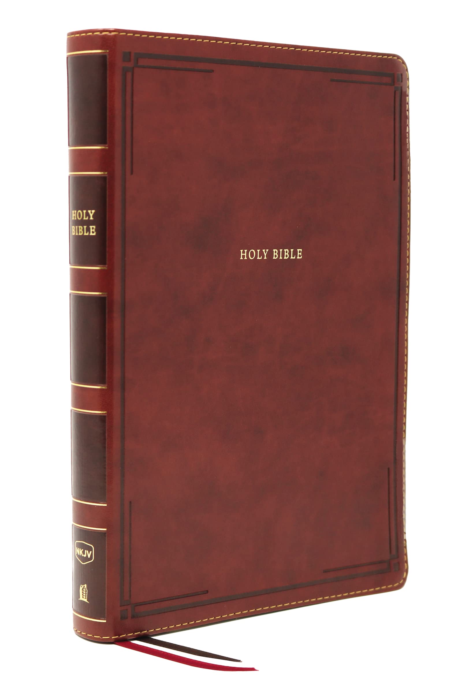 NKJV Holy Bible, Giant Print Thinline Bible, Brown Leathersoft, Red Letter, Comfort Print: New King James Version Religion & Esotericism