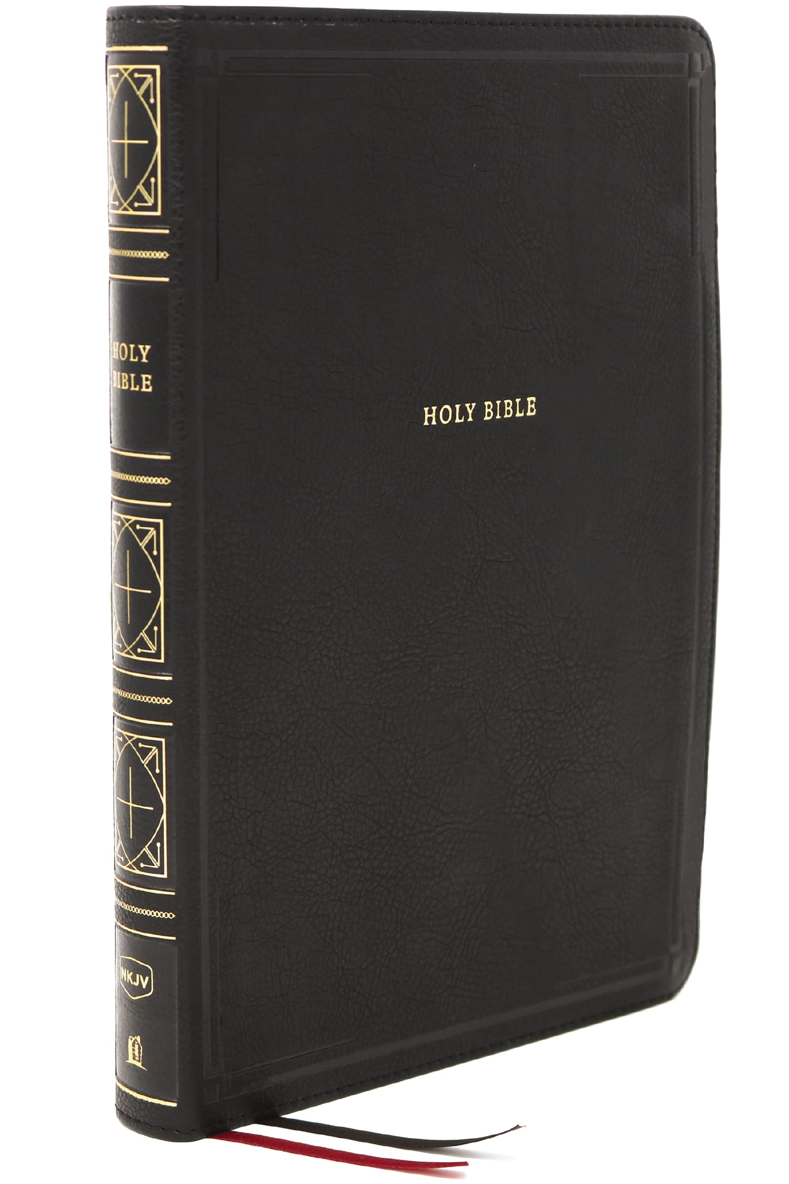 NKJV Holy Bible, Giant Print Thinline Bible, Black Leathersoft, Thumb Indexed, Red Letter, Comfort Print: New King James Version Religion & Esotericism