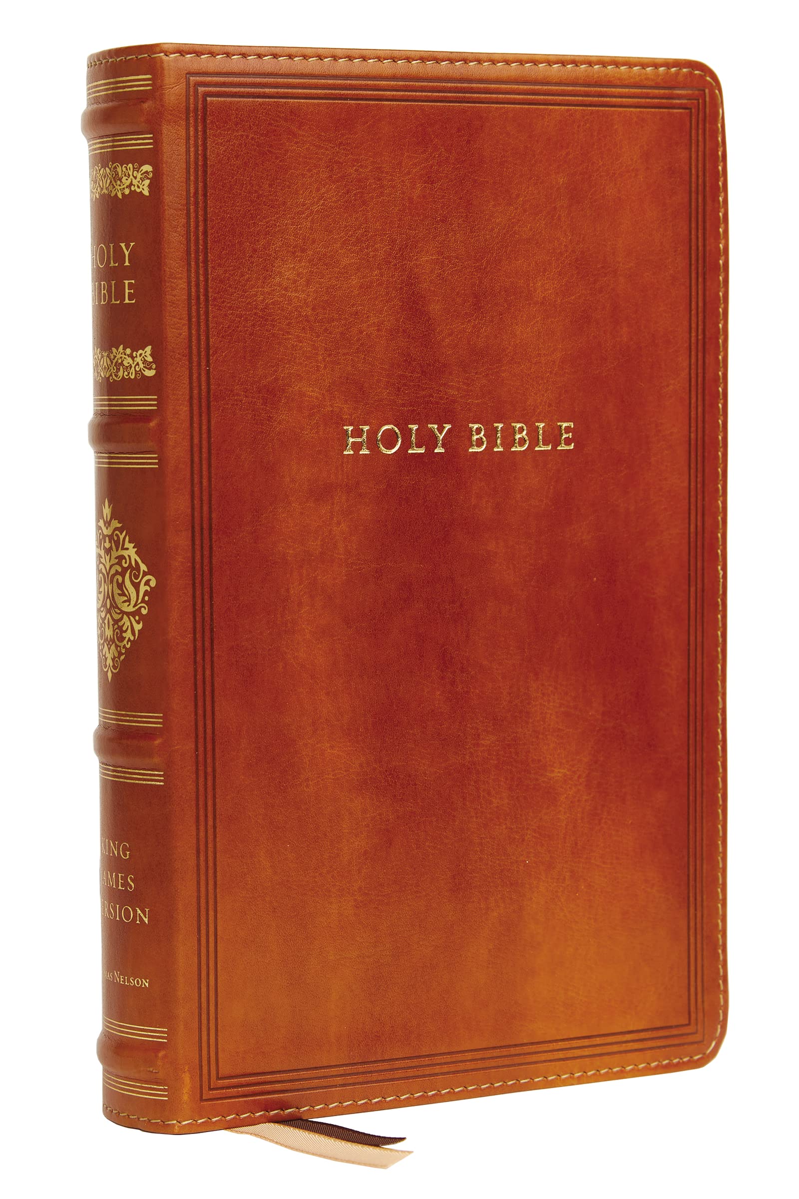 KJV, Personal Size Reference Bible, Sovereign Collection, Leathersoft, Brown, Red Letter, Thumb Indexed, Comfort Print: Holy Bible, King James Version Historical Fiction