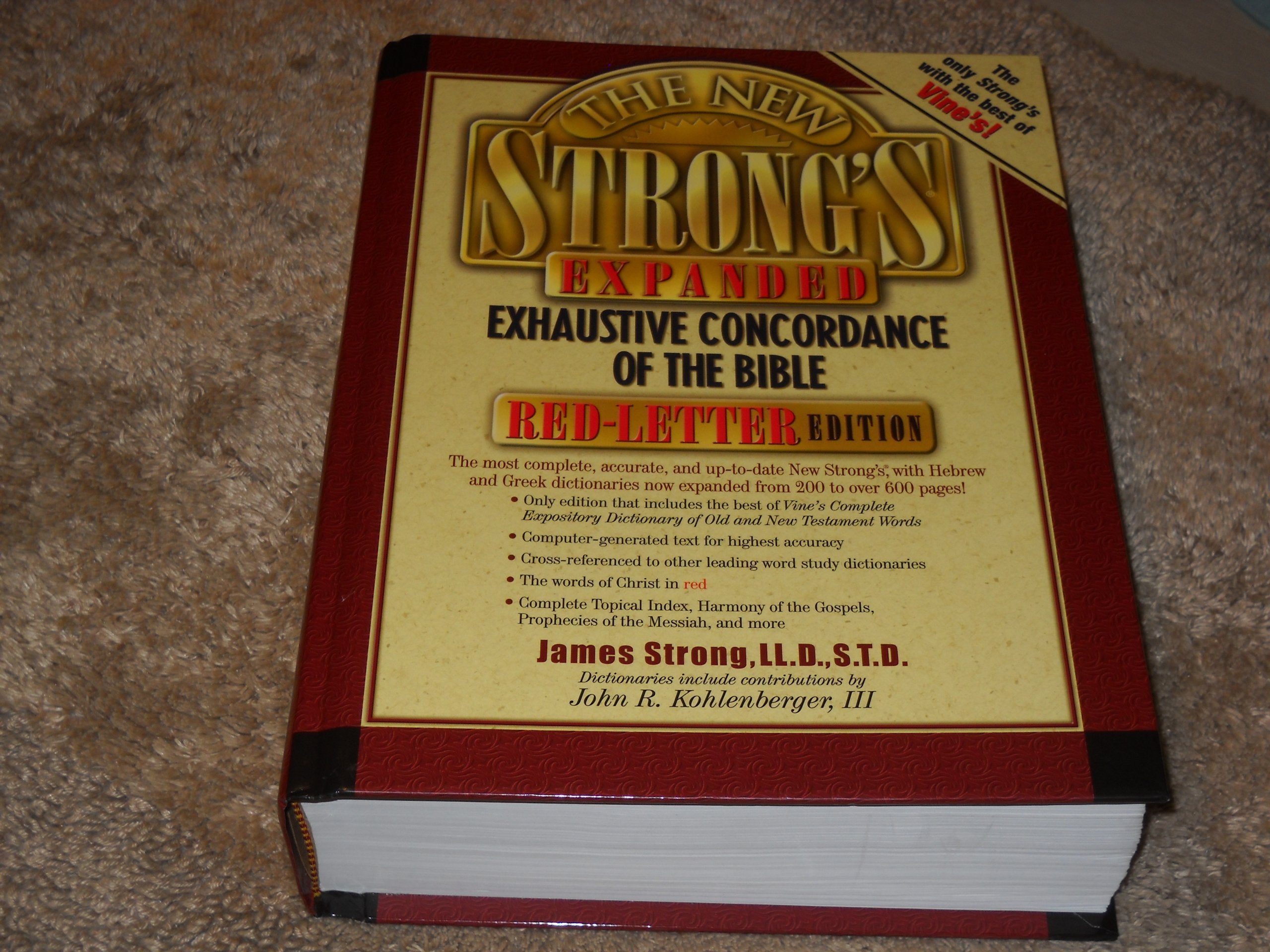 The New Strong's Expanded Exhaustive Concordance of the Bible: Red-Letter Edition Religion & Esotericism