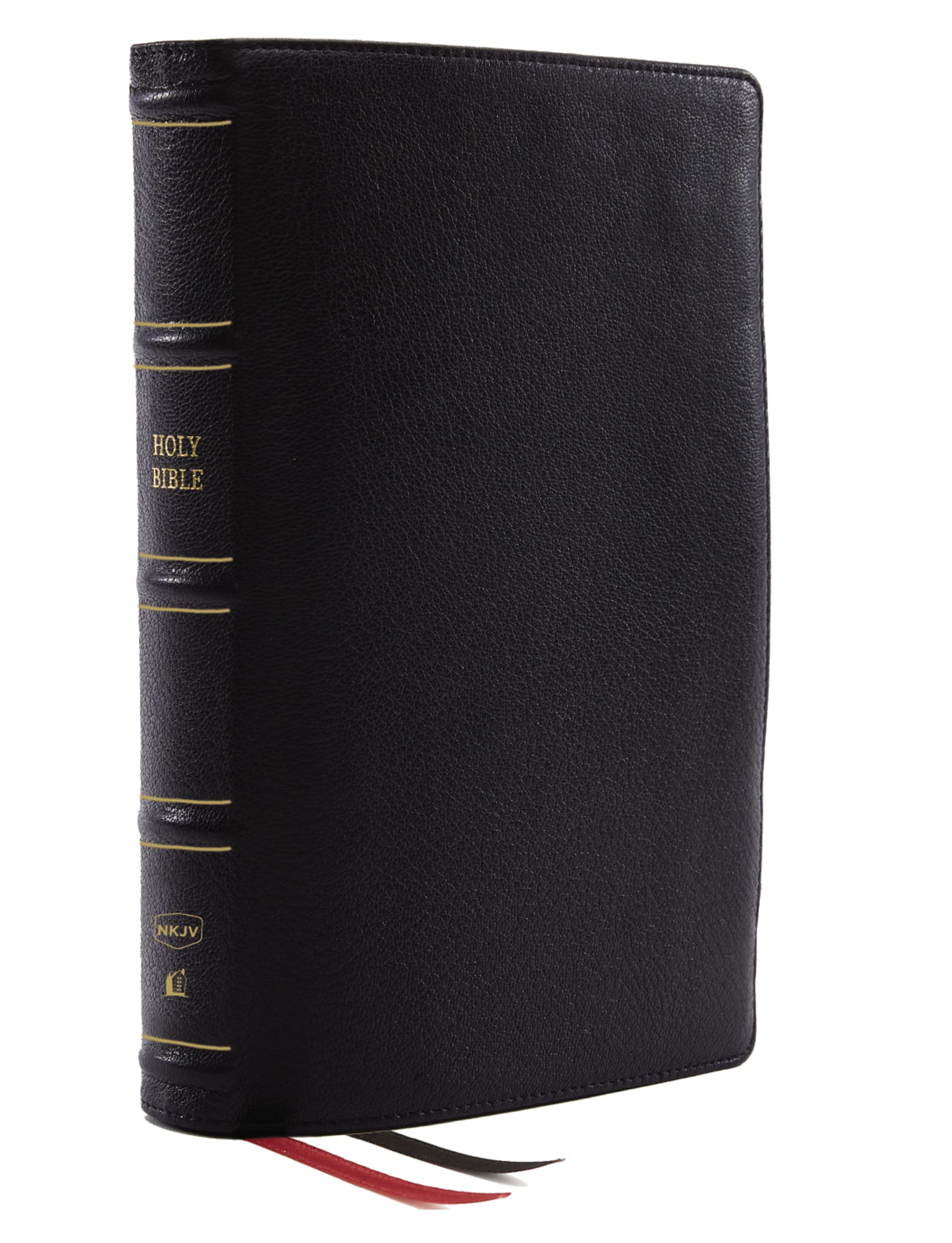 NKJV, Thinline Reference Bible, Genuine Leather, Black, Red Letter, Thumb Indexed, Comfort Print: Holy Bible, New King James Version Learning & Reference