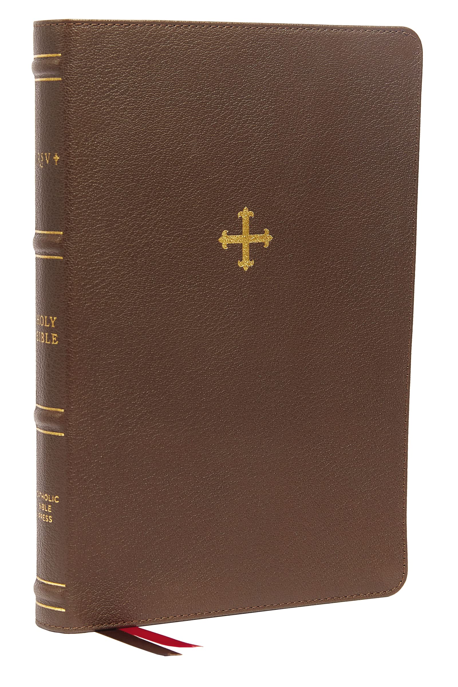 NRSV, Catholic Bible, Thinline Edition, Genuine Leather, Brown, Thumb Indexed, Comfort Print: Holy Bible Religion & Esotericism