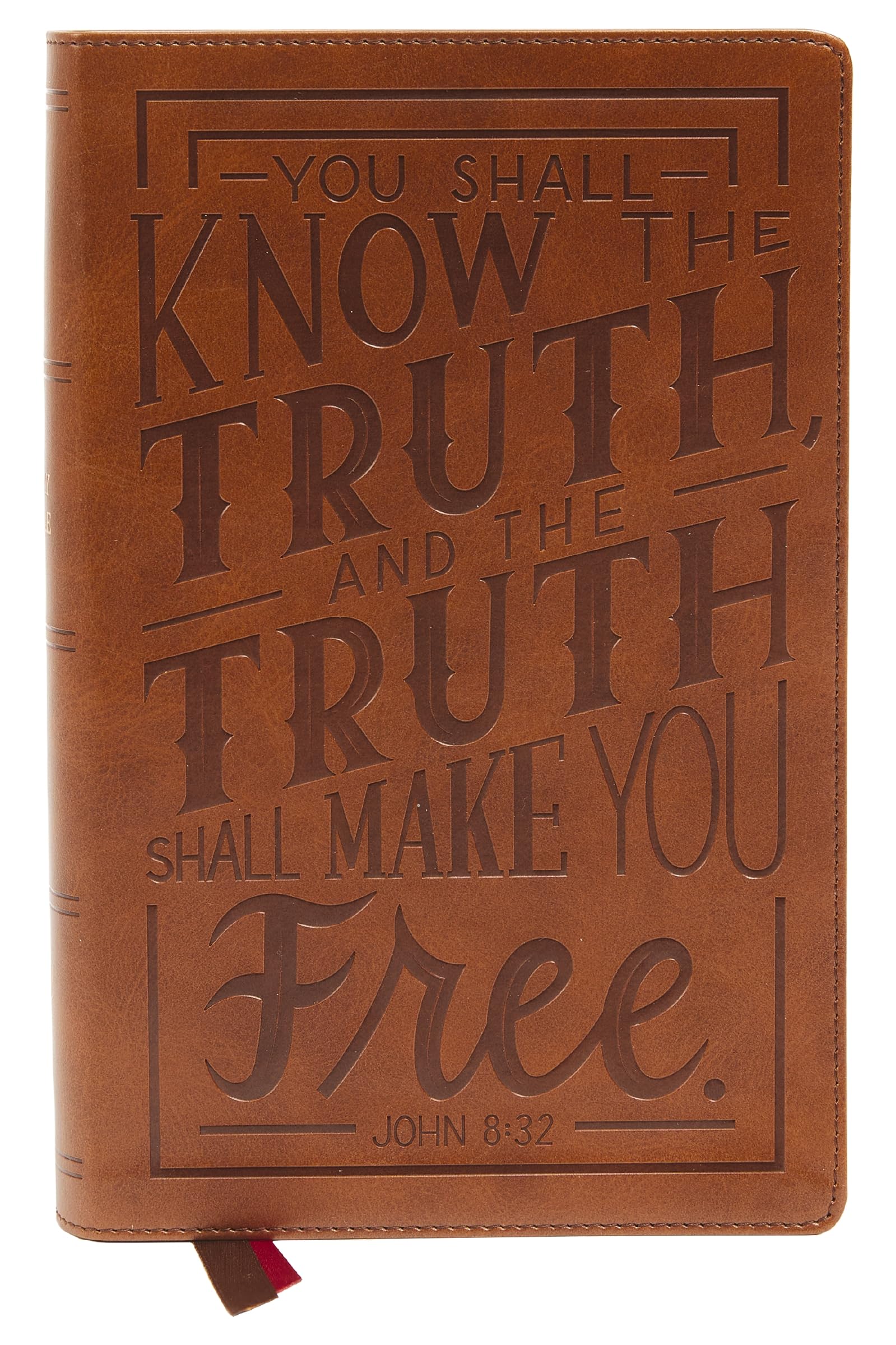 NKJV, Personal Size Large Print End-of-Verse Reference Bible, Verse Art Cover Collection, Leathersoft, Brown, Red Letter, Comfort Print: Holy Bible, New King James Version Religion & Esotericism