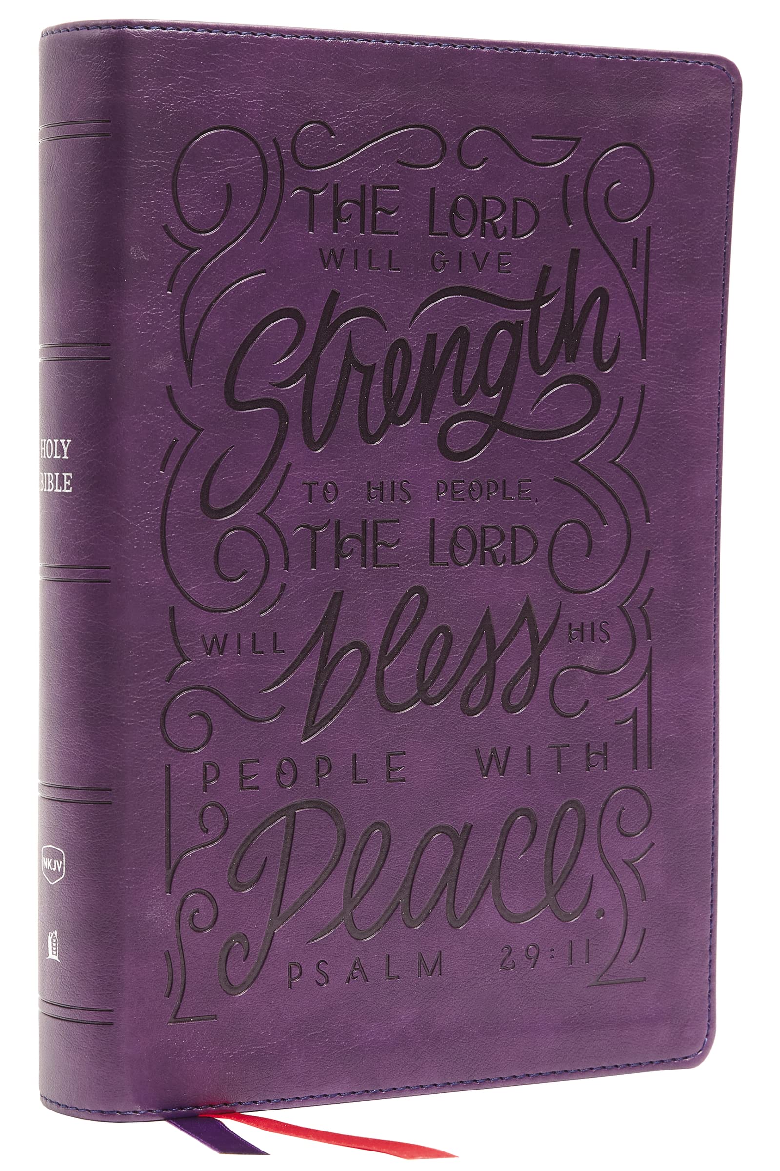 NKJV, Giant Print Center-Column Reference Bible, Verse Art Cover Collection, Leathersoft, Purple, Thumb Indexed, Red Letter, Comfort Print: Holy Bible, New King James Version Religion & Esotericism