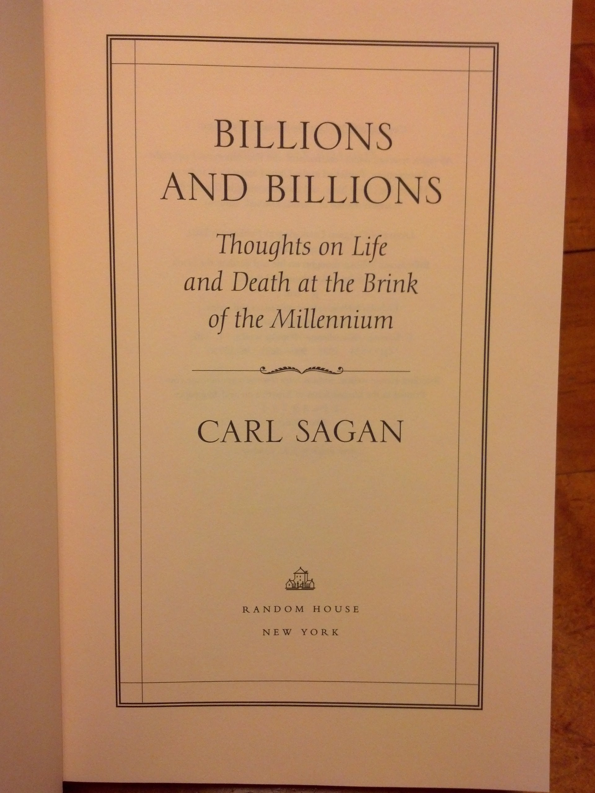 Billions & Billions: Thoughts on Life and Death at the Brink of the Millennium (Thorndike Large Print Americana Series) Geology & Geography