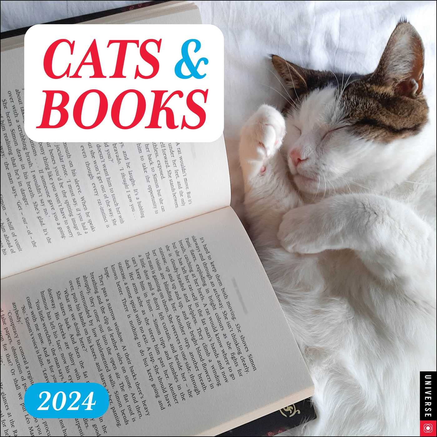 Cats & Books 2024 Wall Calendar book