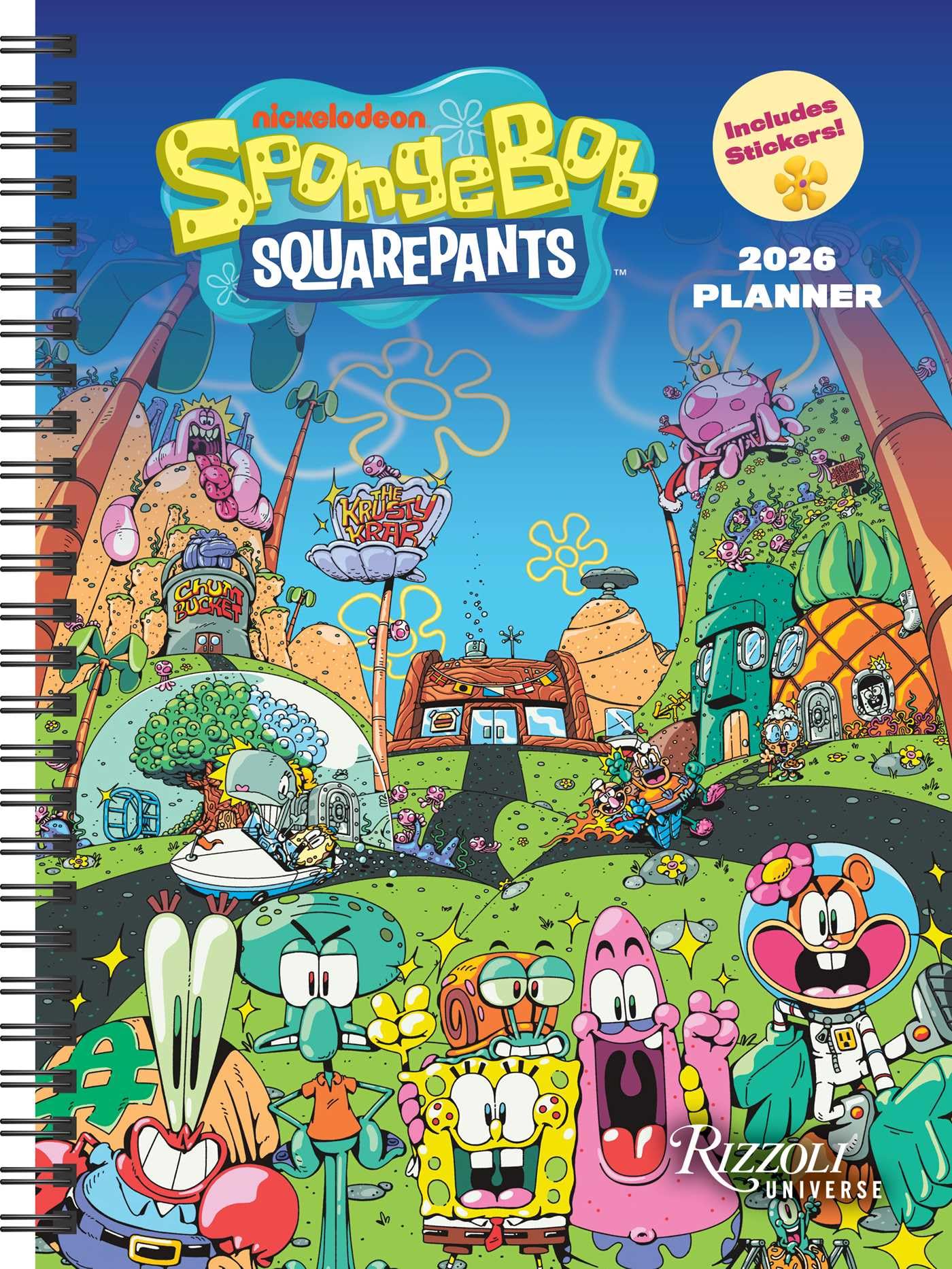 SpongeBob SquarePants 12-Month 2026 Planner Calendar (Includes Stickers) Business, Finance & Career