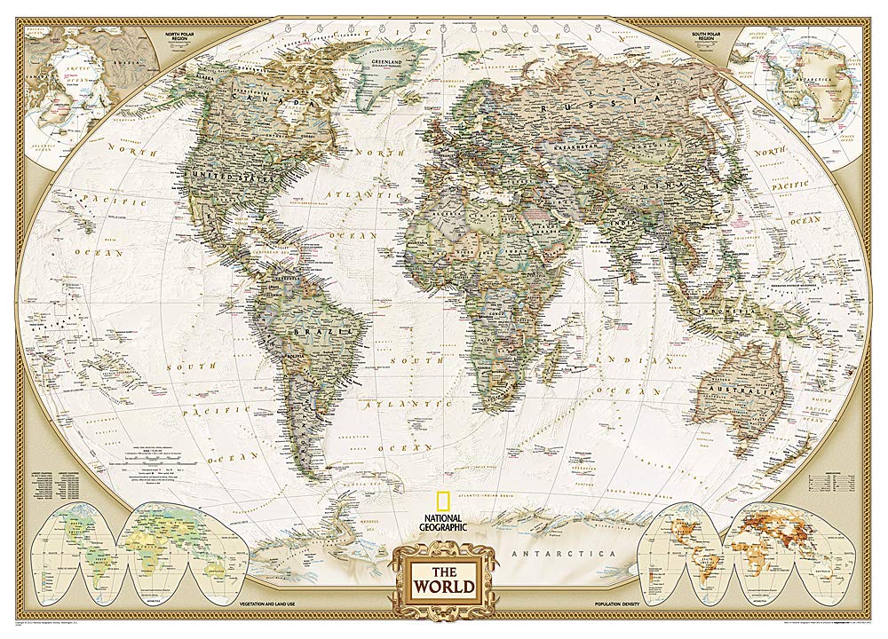 Executive Weltkarte, politisch 3-teilig: 1:15360000: Wall Maps World Learning & Reference