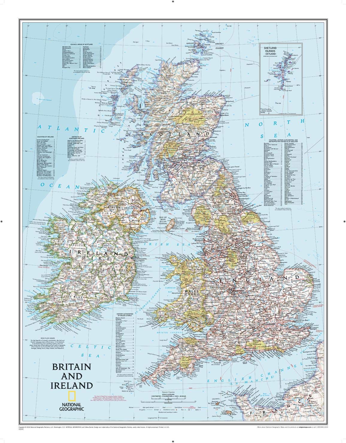 National Geographic: Britain and Ireland Classic Wall Map (23.5 X 30.25 Inches) (National Geographic Reference Map) Leisure, Home & Garden